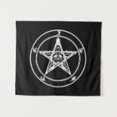 Tenture White on Black Satanic Altar Tapestry (Devant (Horizontal))