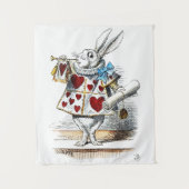 Tenture White Rabbit Alice Wonderland Hearts (Devant)