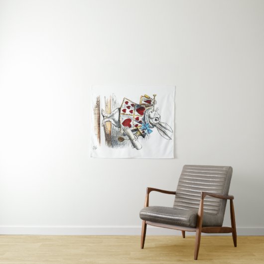 Tenture White Rabbit Alice Wonderland Hearts (En situation (horizontale))