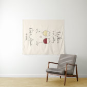 Tenture White Red Wine Glass Wedding Welcome (En situation (horizontale))