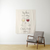 Tenture White Red Wine Glass Wedding Welcome (En situation)