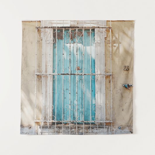 Tenture White steel window grill (Devant)