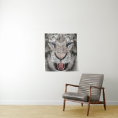 Tenture White Tiger Head  (En situation)