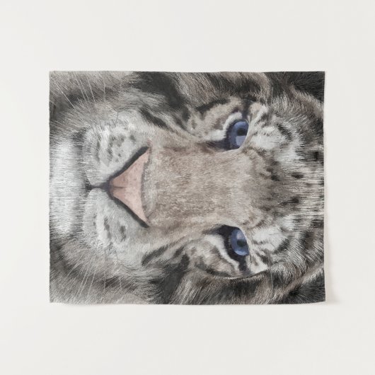 Tenture White Tiger Head  (Devant (Horizontal))