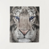 Tenture White Tiger Head  (Devant)