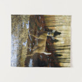 Tenture Whitetail Deer Doe dans la forêt d'automne (Devant (Horizontal))