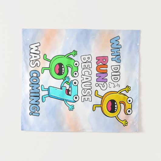 Tenture Why Did 6 Run Funny Math Joke Design (Devant (Horizontal))