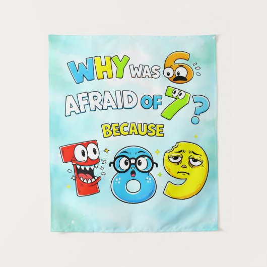 Tenture Why Was 6 Afraid of 7 Funny Math Design (Devant)