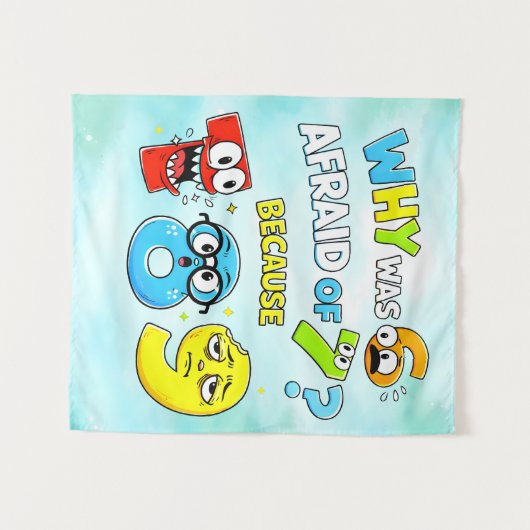 Tenture Why Was 6 Afraid of 7 Funny Math Design (Devant (Horizontal))