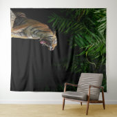 Tenture Wild Jungle Roaring Tiger Tapestry (En situation (horizontale))
