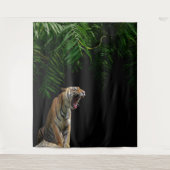 Tenture Wild Jungle Roaring Tiger Tapestry (Devant)