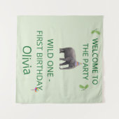 Tenture Wild One Elephant Party Welcome Art (Devant (Horizontal))