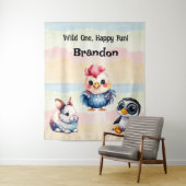 Tenture Wild One Happy Fun Woodland Animaux Aquarelle (En situation)