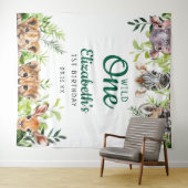 Tenture Wild One Safari Animaux 1er Anniversaire Photo Pro (En situation (horizontale))