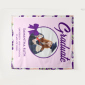 Tenture Wildflower Purple Gingham Bow Photo Grad Backdrop (Devant (Horizontal))