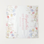 Tenture WILDFLOWERS Birthday party Backdrop banner (Devant (Horizontal))