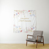 Tenture WILDFLOWERS  First Communion Backdrop banner (En situation)