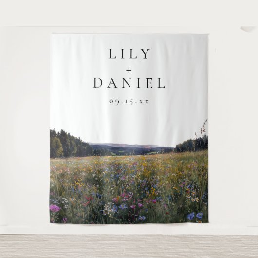 Tenture Wildflowers Meadow Floral Wedding Photo Backdrop (Devant)