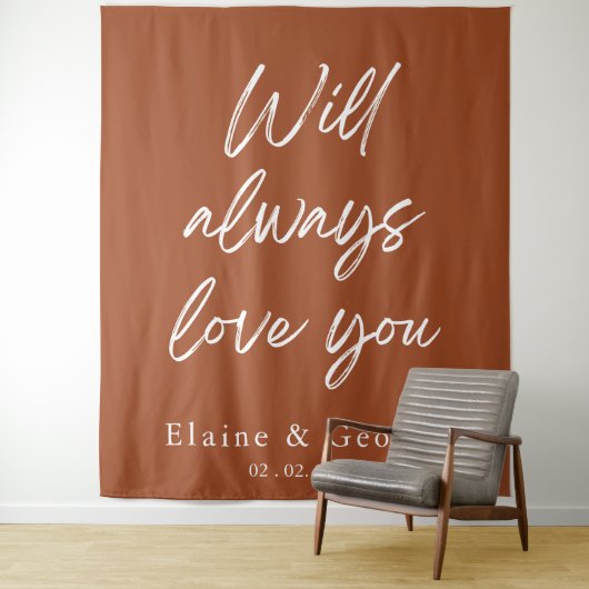 Tenture Will Always Love You Mariage Photo Prop fond (En situation)