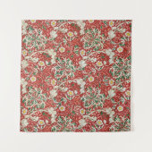Tenture William Morris Algue Antique Fleur Rouge Vert (Devant (Horizontal))