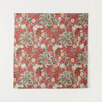 William Morris Algue Antique Fleur Rouge Vert