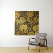 Tenture William Morris Black & Gold Chrysanthemum Floral (En situation)