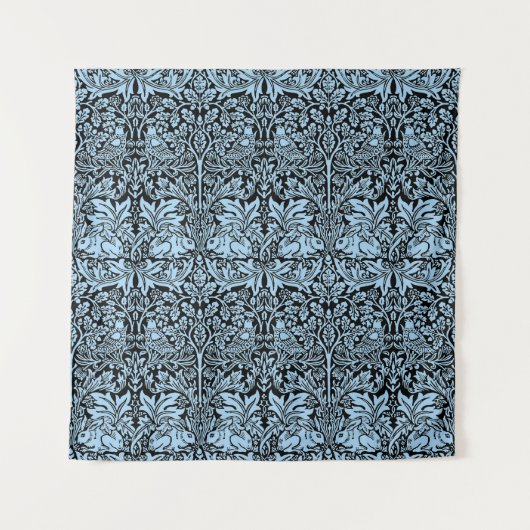 Tenture William Morris Brother Rabbit Light Blue Black (Devant)