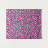 Tenture William Morris Irises, Fuchsia Pink and Wine (Devant (Horizontal))