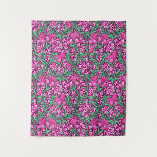 Tenture William Morris Irises, Fuchsia Pink and Wine