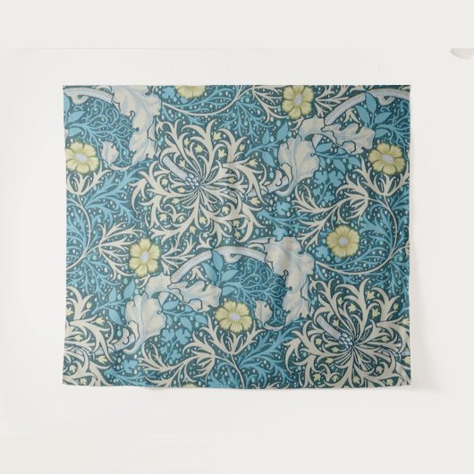 Tenture William Morris, motif Art nouveau, algues, bleu, f (Devant (Horizontal))