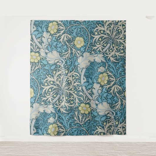 Tenture William Morris, motif Art nouveau, algues, bleu, f (Devant)