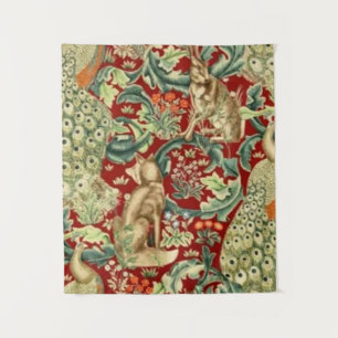 Tenture William Morris Red Motif Forest