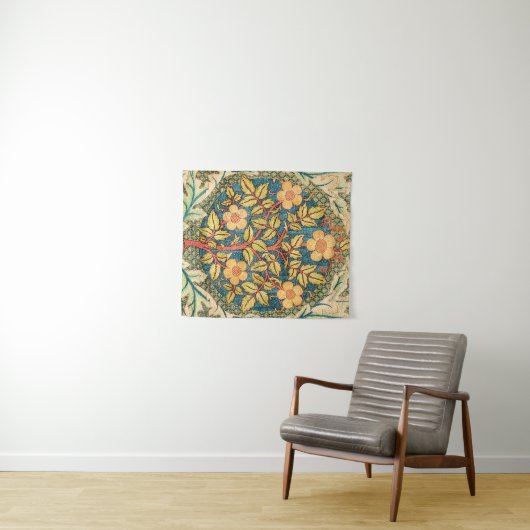 Tenture William Morris Rose Wreath (En situation (horizontale))