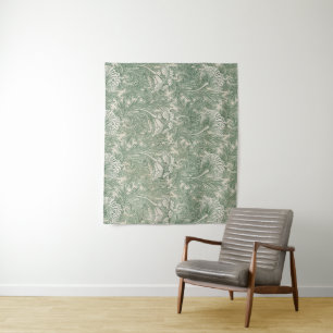 Tenture William Morris tulip fond textile vert