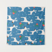 Tenture Winter background with deers ( seamless pattern)an (Devant (Horizontal))