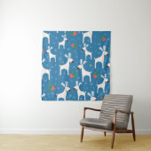 Tenture Winter background with deers ( seamless pattern)an (En situation)
