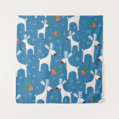 Tenture Winter background with deers ( seamless pattern)an (Devant)