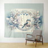 Tenture Winter Bluebird Berry Wreath (En situation (horizontale))