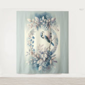 Tenture Winter Bluebird Berry Wreath (Devant)