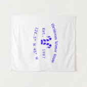 Tenture Winter Christmas house blue candy canes est. Year (Devant (Horizontal))