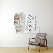 Tenture Winter Forest Woodland Rustic Baby Shower Welcome (En situation (horizontale))