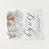 Tenture Winter Forest Woodland Rustic Baby Shower Welcome (Devant (Horizontal))