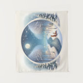Tenture Winter Foxes by Moonlit Snowy River (Devant)