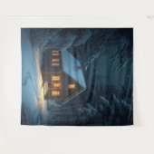 Tenture “Winter Glow – Cozy Cabin in the Snow Poster (Devant (Horizontal))