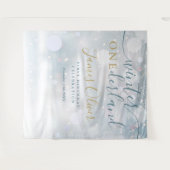 Tenture Winter Onederland 1st Birthday Blue And Gold (Devant (Horizontal))