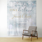 Tenture Winter Onederland 1st Birthday Blue And Gold (En situation)