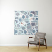 Tenture Winter seamless pattern with abstract flat handdra (En situation (horizontale))