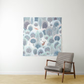 Tenture Winter seamless pattern with abstract flat handdra (En situation)
