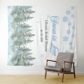 Tenture Winter Snow in Love Snowflakes Bridal Shower  (En situation (horizontale))