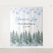 Tenture Winter Snow in Love Snowflakes Bridal Shower  (Devant)